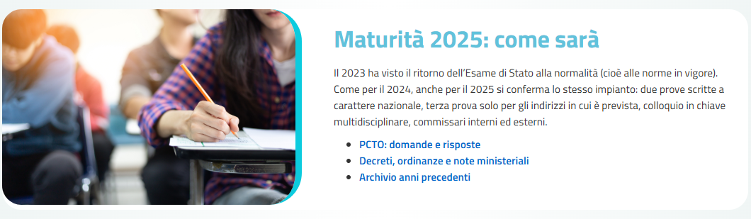 Esame di Stato 2025 conclusivo del secondo ciclo di istruzione.