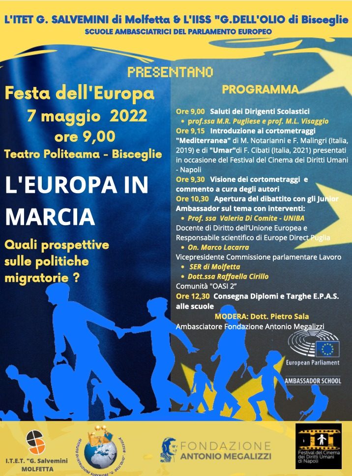 Festa dell’Europa: “L’Europa in marcia” – sabato 7 maggio 2022.